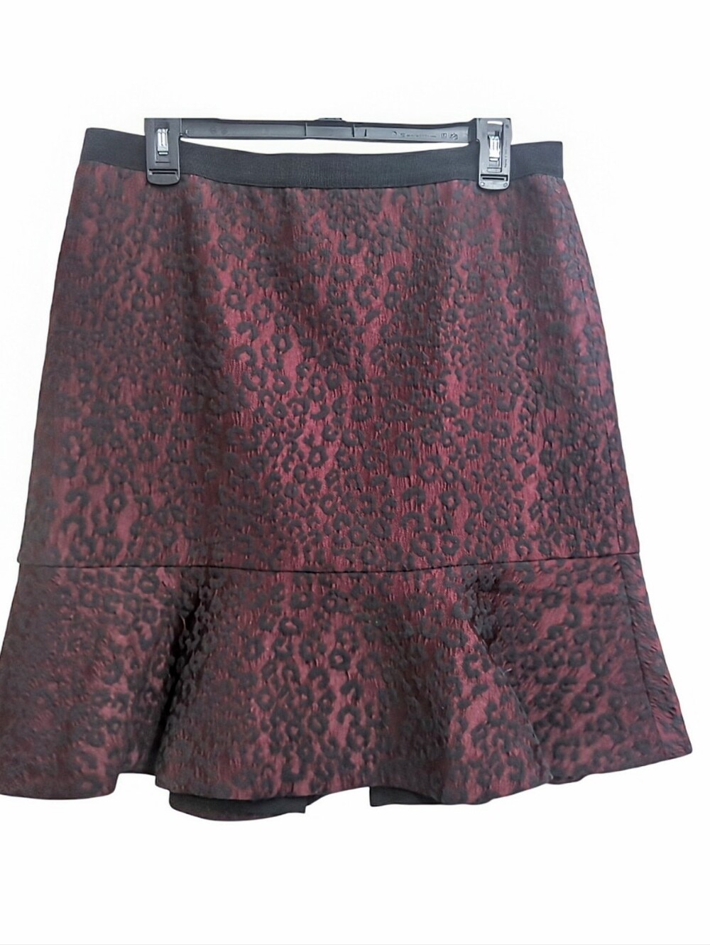 Jacquard Leopard Print Flounce skirt Size 10 Whimsigoth Indie Sleaze Mob Wife